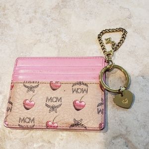 MCM Card Wallet Keychain Cherry Rare